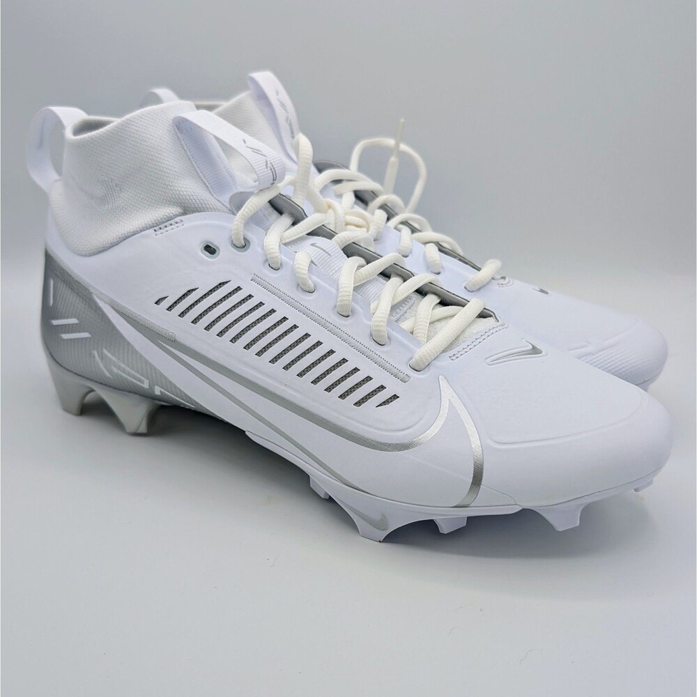 Nike Vapor Edge Pro 360 2 White Silver Football Cleats DA5456-102 Men's Size 8.5